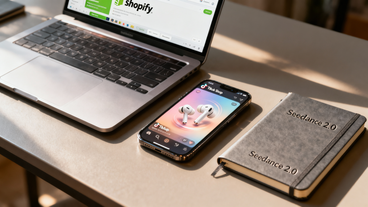 Shopify Video Ads for TikTok Shop Sellers: Convert Browsers into Buyers in 2026 featuring Shopify video ads, TikTok Shop video ads, AI generated videos for ecommerce, cross-border ecommerce video, Shopify TikTok integration, AI image generation for Shopify, ecommerce video ads 2026