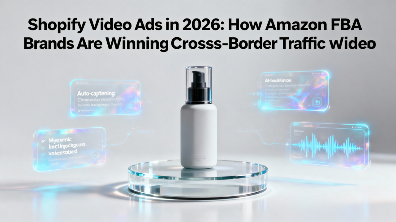 Shopify Video Ads in 2026: How Amazon FBA Brands Are Winning Cross-Border Traffic with AI-Generated Video featuring Shopify video ads, Amazon FBA brands, AI generated videos, cross-border ecommerce, TikTok Shop ads, ecommerce video generation, Shopify Plus video, AI image generation